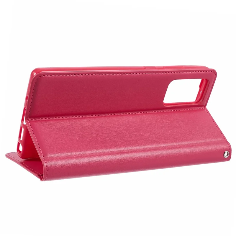 HANMAN Minuo Series For Samsung Galaxy Note20 / Note20 5G Case PU Leather Phone Cover - Rose