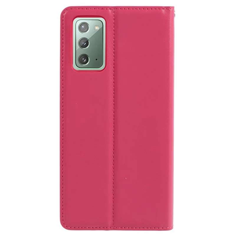 HANMAN Minuo Series For Samsung Galaxy Note20 / Note20 5G Case PU Leather Phone Cover - Rose