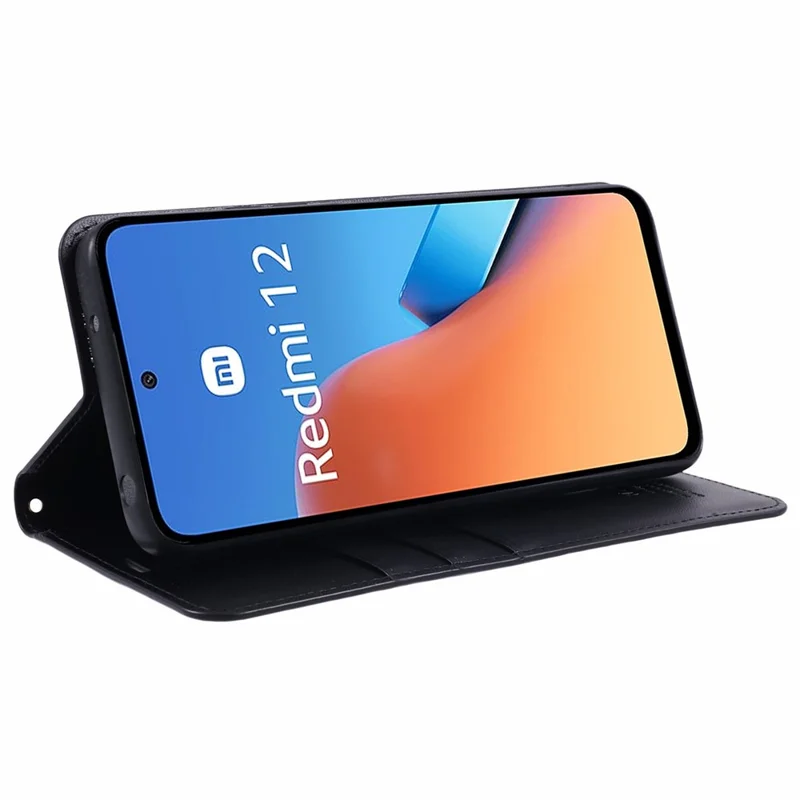 Serie Hanman Minuo Per Xiaomi Redmi 12 4G / 5g / Redmi Note 12R 5G / Poco M6 Pro 5G Case Caffermento Coperchio - Nero