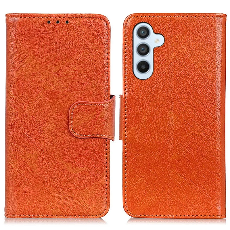 Voor Samsung Galaxy S25 / S24 Hoesje Magnetisch Gesplitst Leren Mobiele Telefoonhoesje - Oranje
