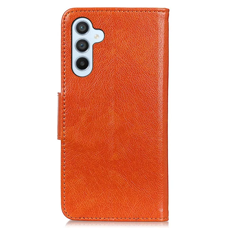 Voor Samsung Galaxy S25 / S24 Hoesje Magnetisch Gesplitst Leren Mobiele Telefoonhoesje - Oranje