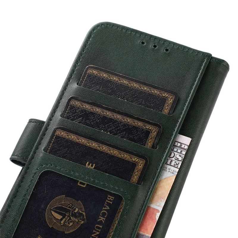 Cover per Samsung Galaxy S25+ / S24+ con Supporto, Portafoglio in Pelle PU con Texture di Pelle di Mucca - Verde