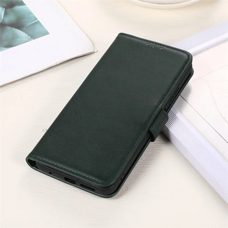 Cover per Samsung Galaxy S25+ / S24+ con Supporto, Portafoglio in Pelle PU con Texture di Pelle di Mucca - Verde