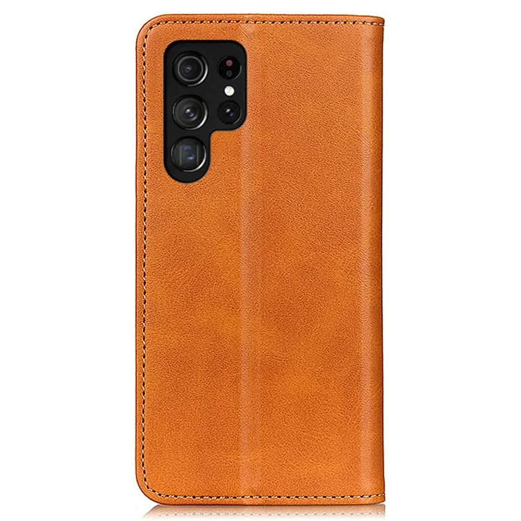 Для Samsung Galaxy S24 Ultra Case Anti-Scratch Wallet Shell Stand Split Leather Mobile Phone Cover - Brown