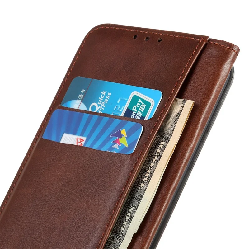For Samsung Galaxy S24 Ultra Case Anti-Scratch Wallet Shell Stand Split Leather Mobile Phone Cover - Coffee