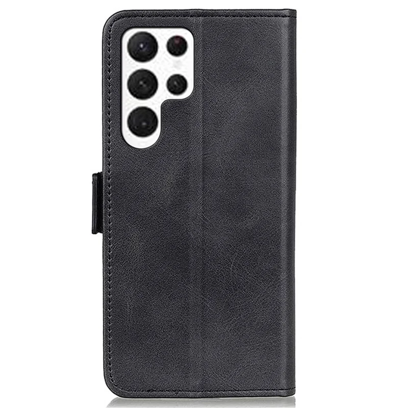 For Samsung Galaxy S24 Ultra Case Drop Protection PU Leather Wallet Stand Phone Cover - Black