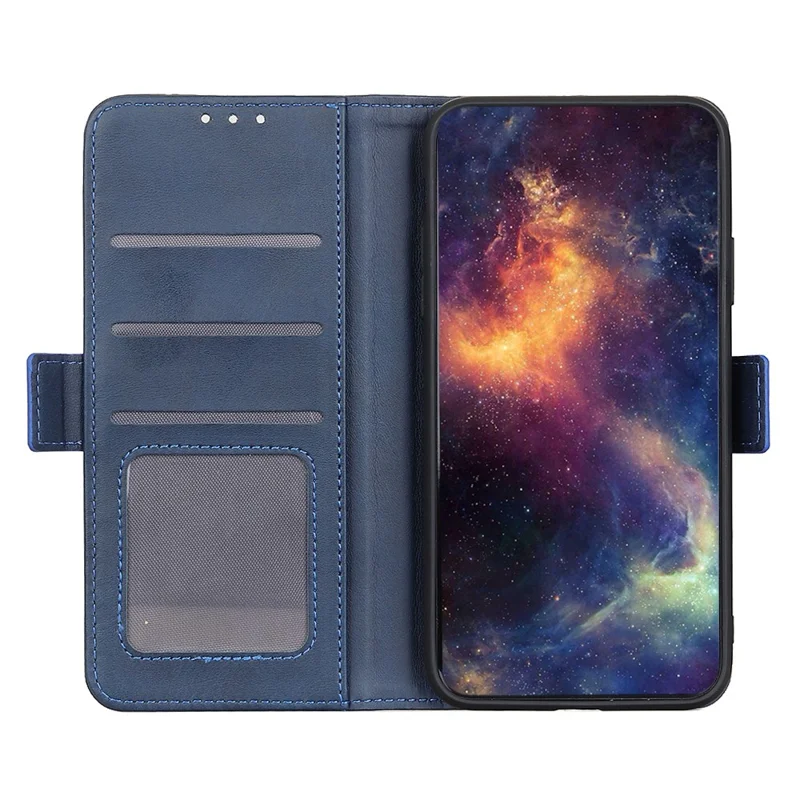 For Samsung Galaxy S24 Ultra Case Drop Protection PU Leather Wallet Stand Phone Cover - Blue