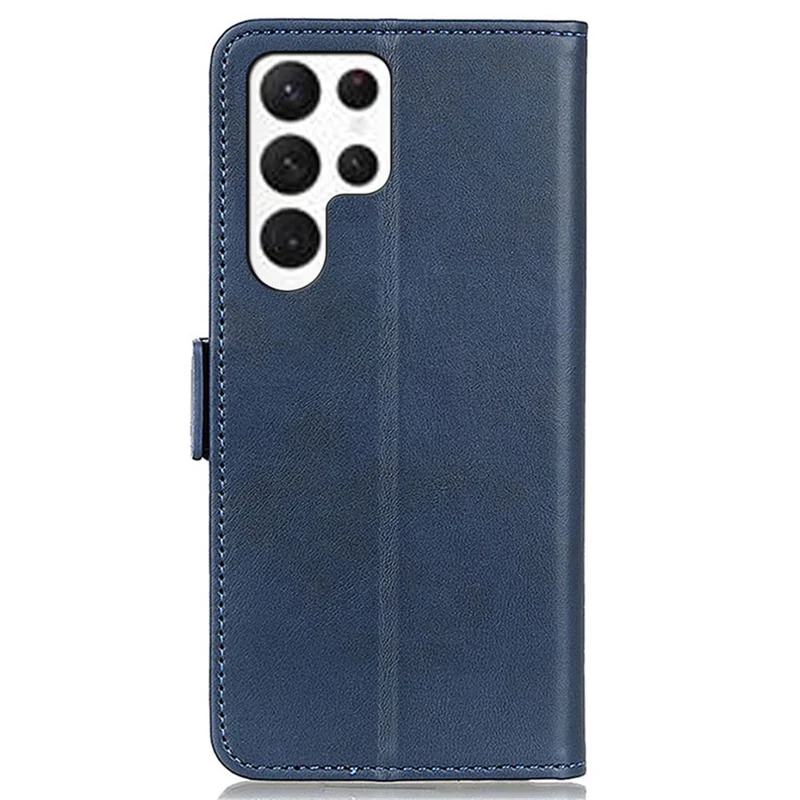 For Samsung Galaxy S24 Ultra Case Drop Protection PU Leather Wallet Stand Phone Cover - Blue