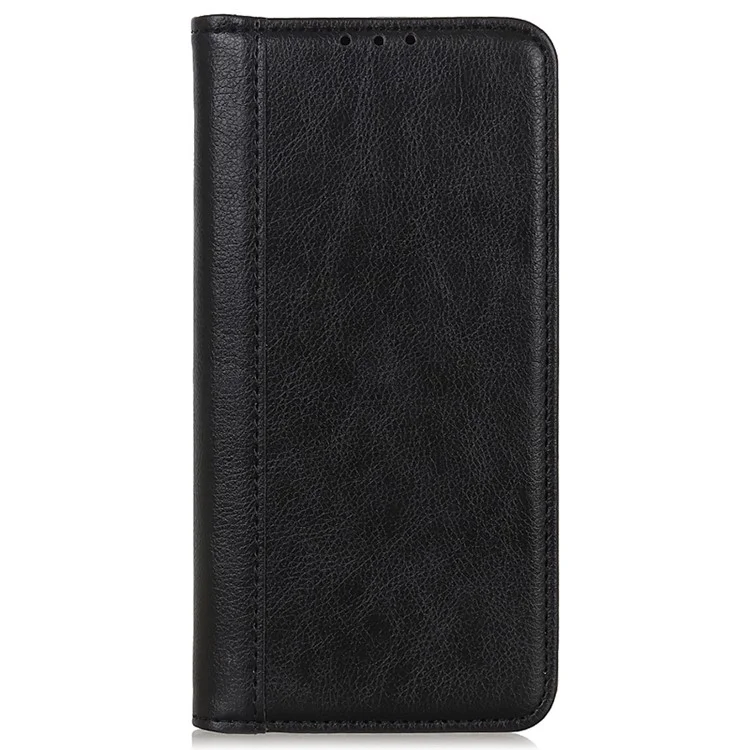 For Samsung Galaxy S24 Ultra Case Litchi Texture Split Leather Wallet Stand Phone Shell - Black