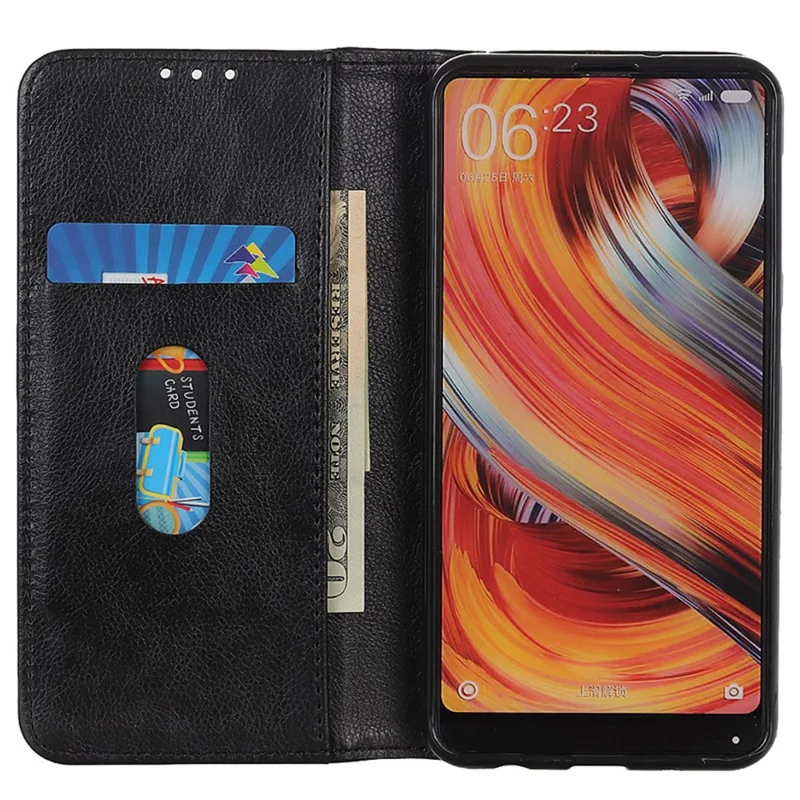 For Samsung Galaxy S25 / S24 Case Anti-Scratch Litchi Texture Wallet Stand Phone Shell Split Leather Cover - Black