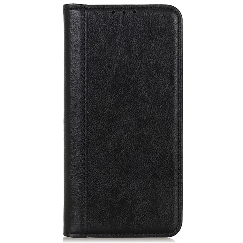 For Samsung Galaxy S25 / S24 Case Anti-Scratch Litchi Texture Wallet Stand Phone Shell Split Leather Cover - Black
