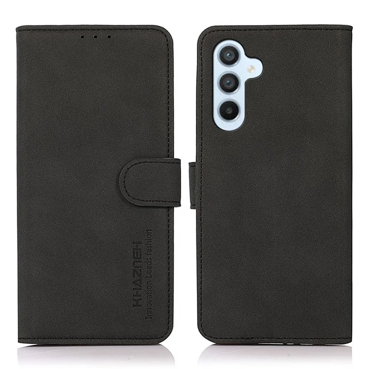 KHAZNEH Para Samsung Galaxy S25+ / S24+ Capa Slim-Fit Magnética de Couro PU Suporte de Celular - Preto