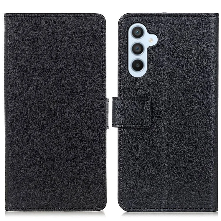 Capa de Couro PU para Samsung Galaxy S25 / S24 Case Wallet Stand Cell Phone Protector - Preto