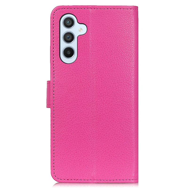 For Samsung Galaxy S25+ / S24+ Case PU Leather Phone Stand Cover Wallet Litchi Texture Phone Shell - Rose