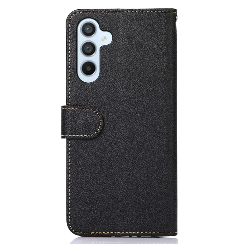 Coque de téléphone portable KHAZNEH pour Samsung Galaxy S25 / S24, étui portefeuille en cuir (fonction de blocage RFID) - Noir