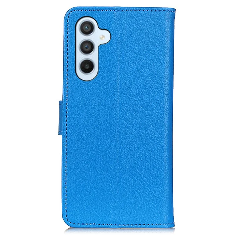 Для Samsung Galaxy S25 / S24 Case PU Кожаный Litchi Текстура Телефон Стенд Обложка Бумажник - Синий