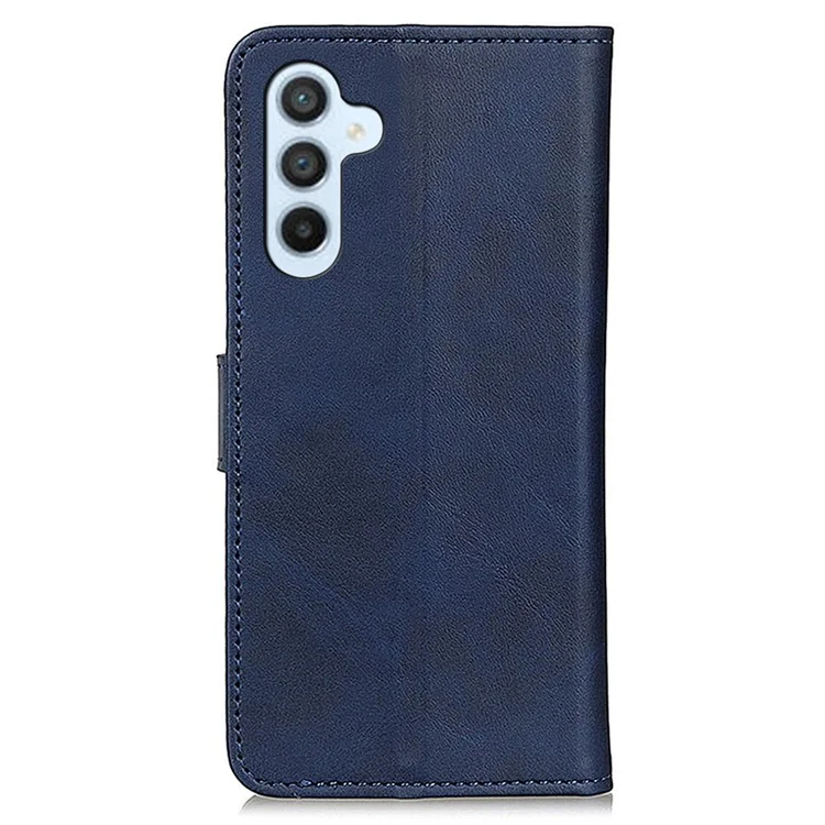 Para Samsung Galaxy S25 / S24 Caso de Telefone de Couro PU Textura de Couro de Vaca Capa Carteira Stand - Azul