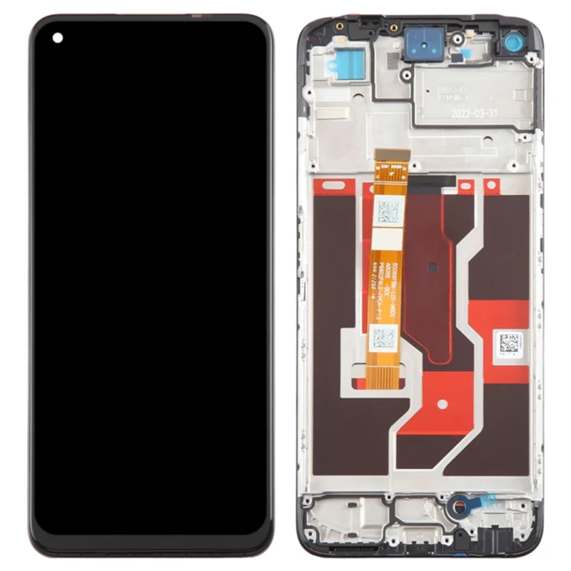 Für Realme 9i 4G / Oppo A96 4G Grade B LCD-Bildschirm und Digitizer-Baugruppe + Rahmen Ersatzteil (ohne Logo)