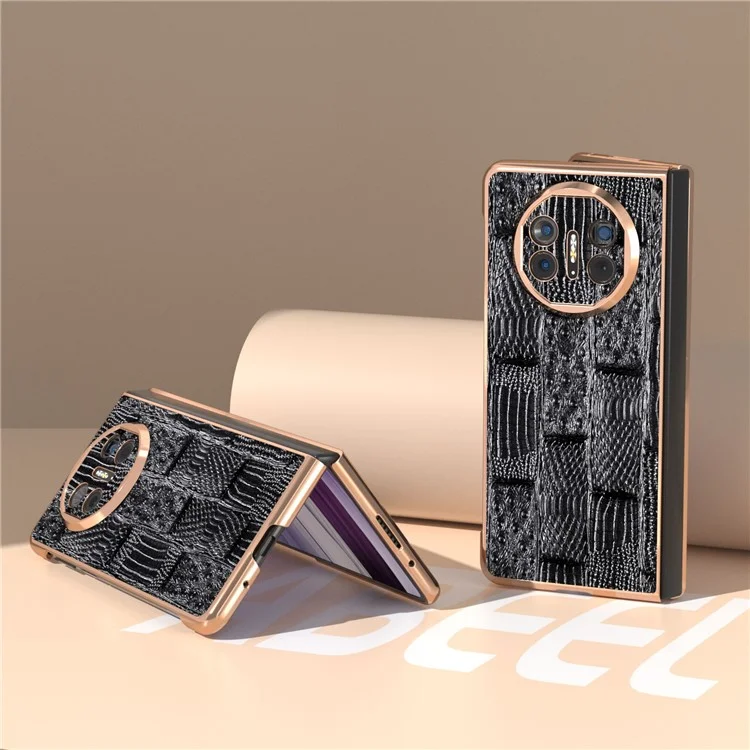 For Huawei Mate X5 Case Mahjong Texture Electroplated Phone Cover - Black