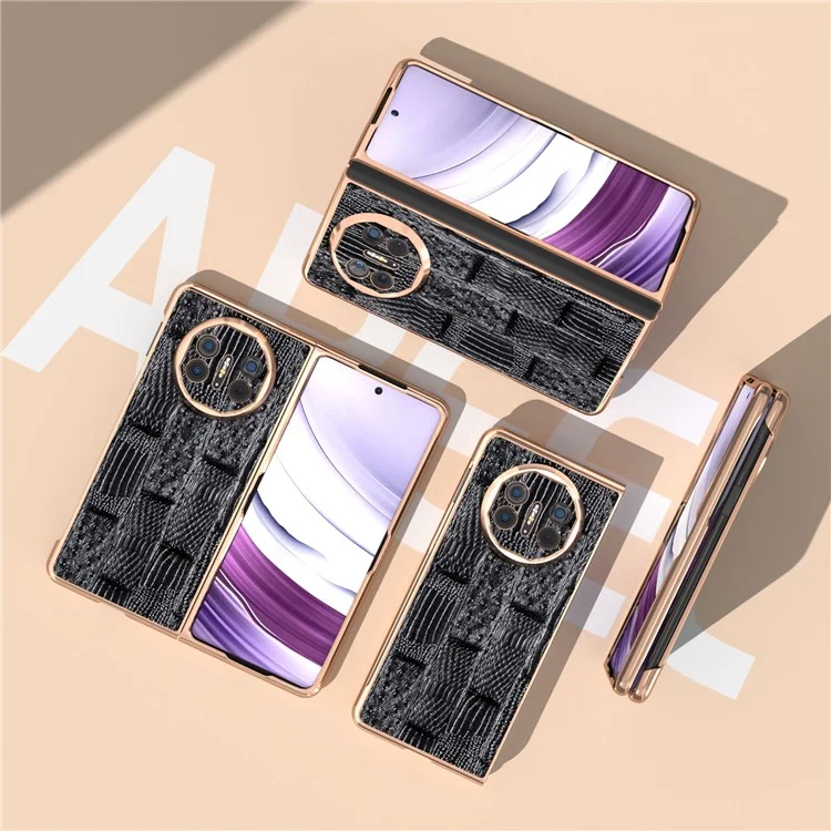 For Huawei Mate X5 Case Mahjong Texture Electroplated Phone Cover - Black