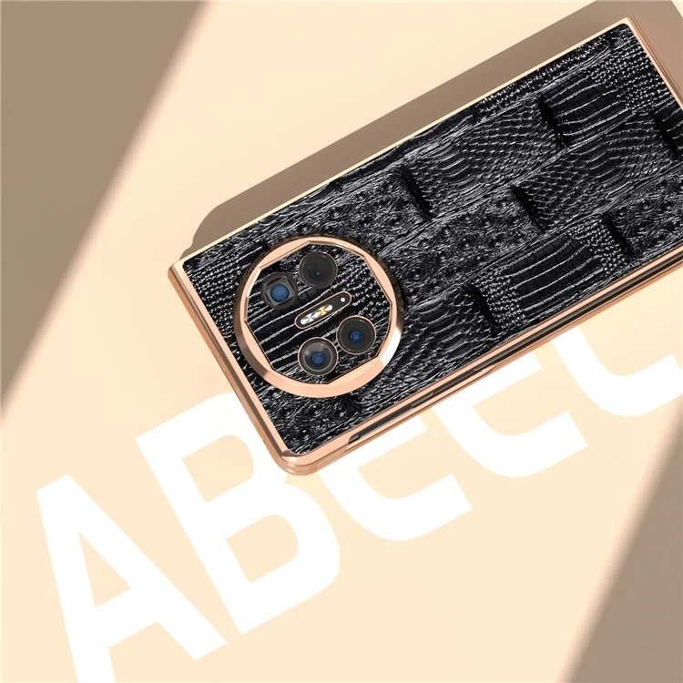 For Huawei Mate X5 Case Mahjong Texture Electroplated Phone Cover - Black
