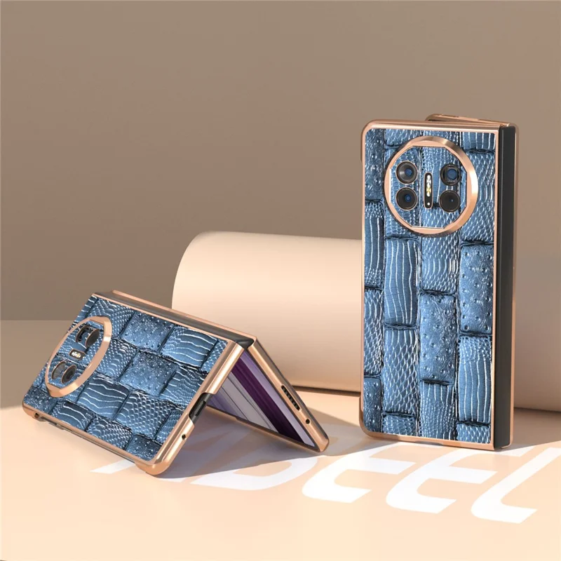 For Huawei Mate X5 Case Mahjong Texture Electroplated Phone Cover - Blue