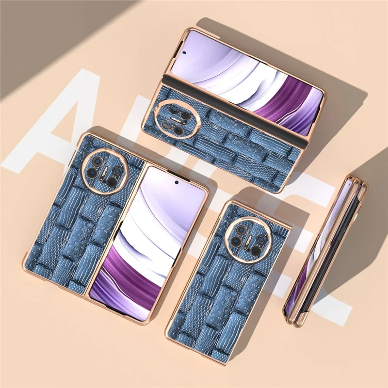 For Huawei Mate X5 Case Mahjong Texture Electroplated Phone Cover - Blue