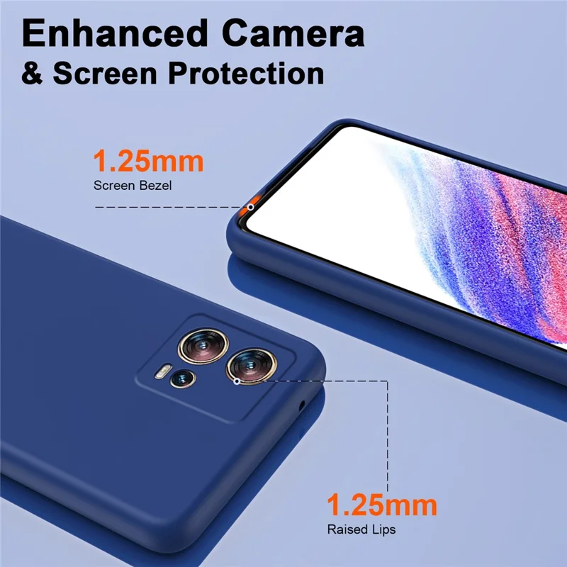 For Motorola Edge 30 Fusion 5G Case 2.2mm Rubberized TPU Phone Protective Cover - Blue