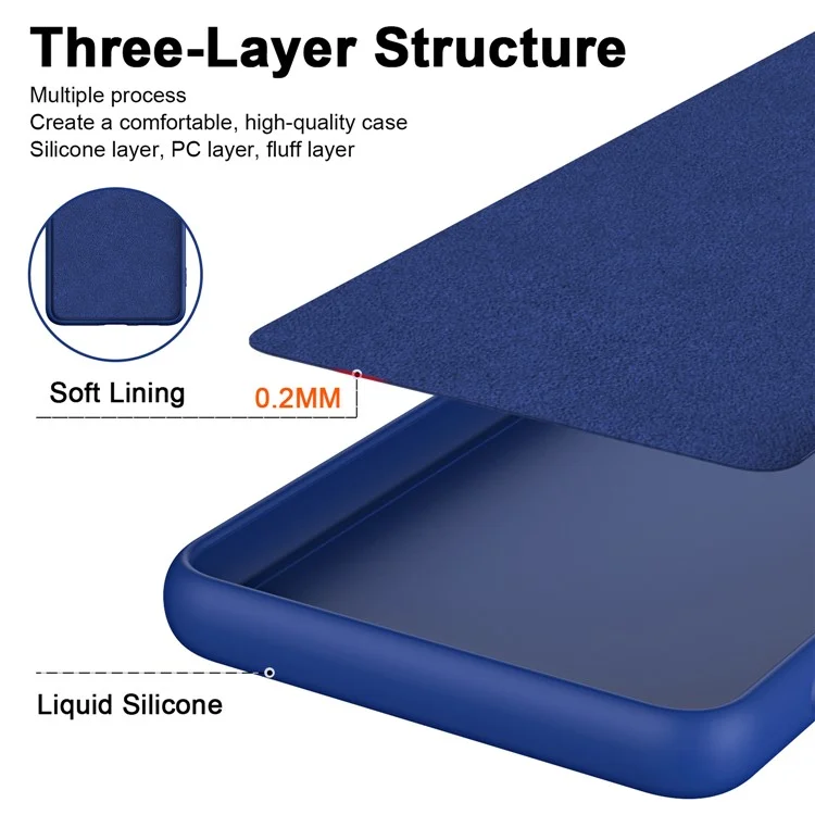 Pour Motorola Edge 40 5G Coque 2,2 mm Épaisseur Doublure en Fibres TPU Housse de Téléphone - Bleu