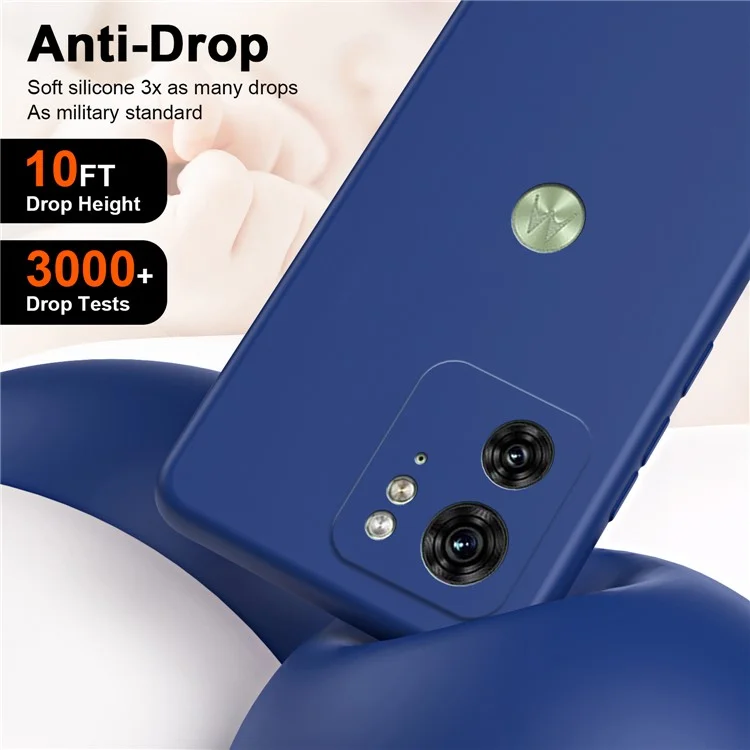 Pour Motorola Edge 40 5G Coque 2,2 mm Épaisseur Doublure en Fibres TPU Housse de Téléphone - Bleu
