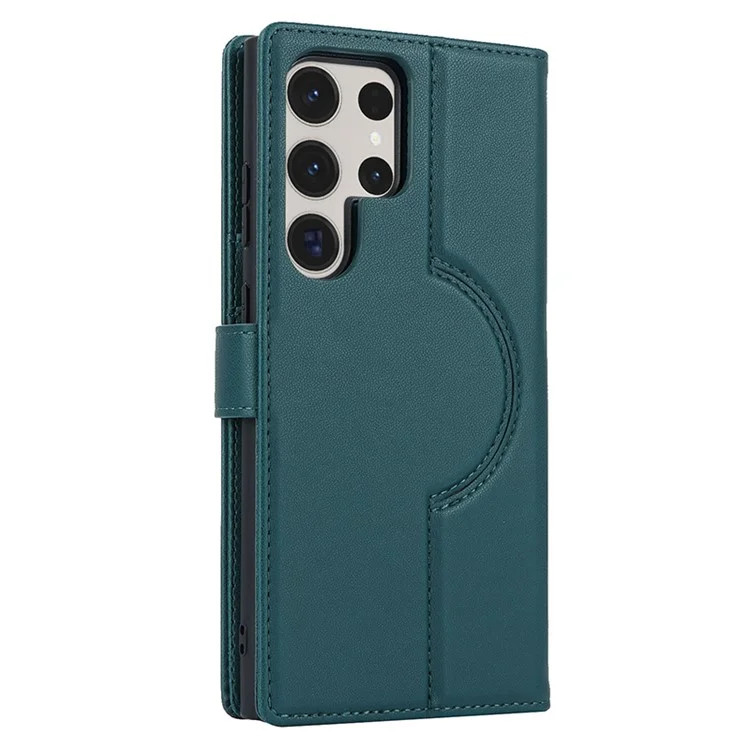 For Samsung Galaxy S23 Ultra Case Detachable PU Wallet Phone Case Compatible with MagSafe - Green