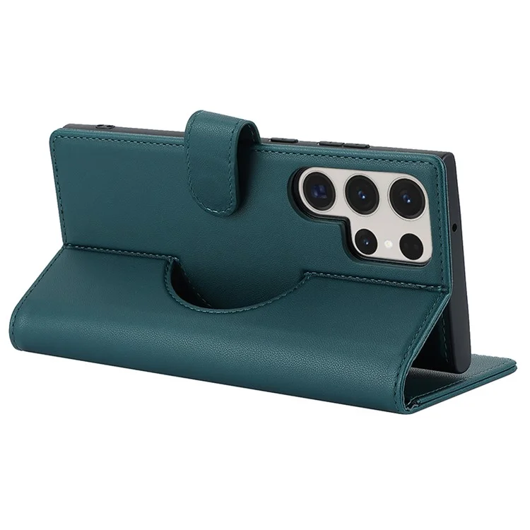 For Samsung Galaxy S23 Ultra Case Detachable PU Wallet Phone Case Compatible with MagSafe - Green