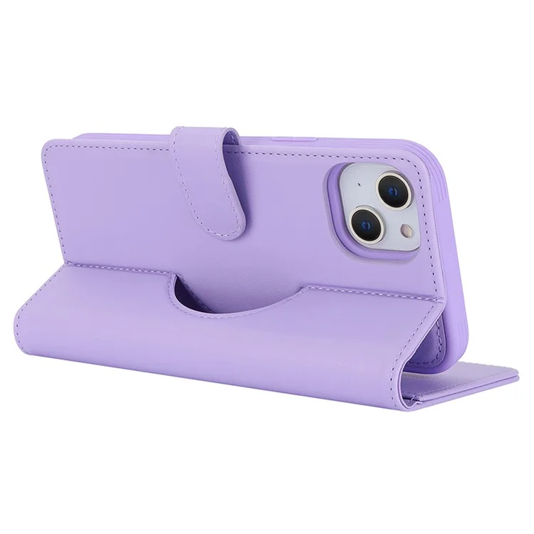For iPhone 14 / 13 6.1 inch Case Anti-Drop Detachable PU Phone Cover Compatible with MagSafe - Purple