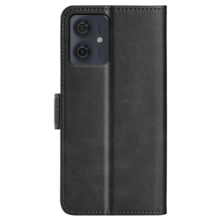Para o Motorola Moto G54 5G Case Calf Texture Phone Stand Cover PU Leather Wallet - Preto