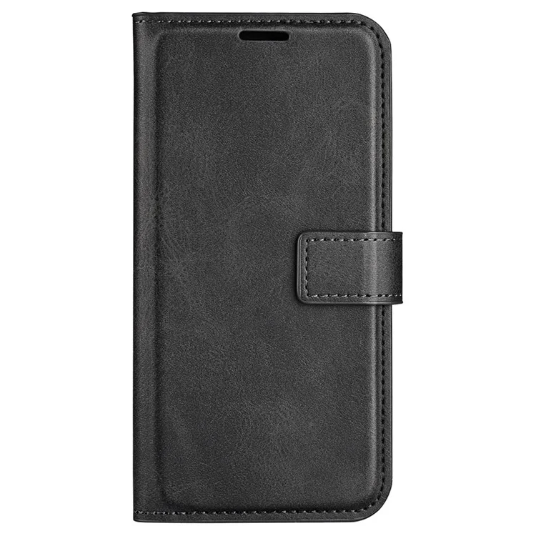 Per Motorola Moto G54 5G Case Stand PU Leather Calf Texture Phone Cover Wallet - Nero
