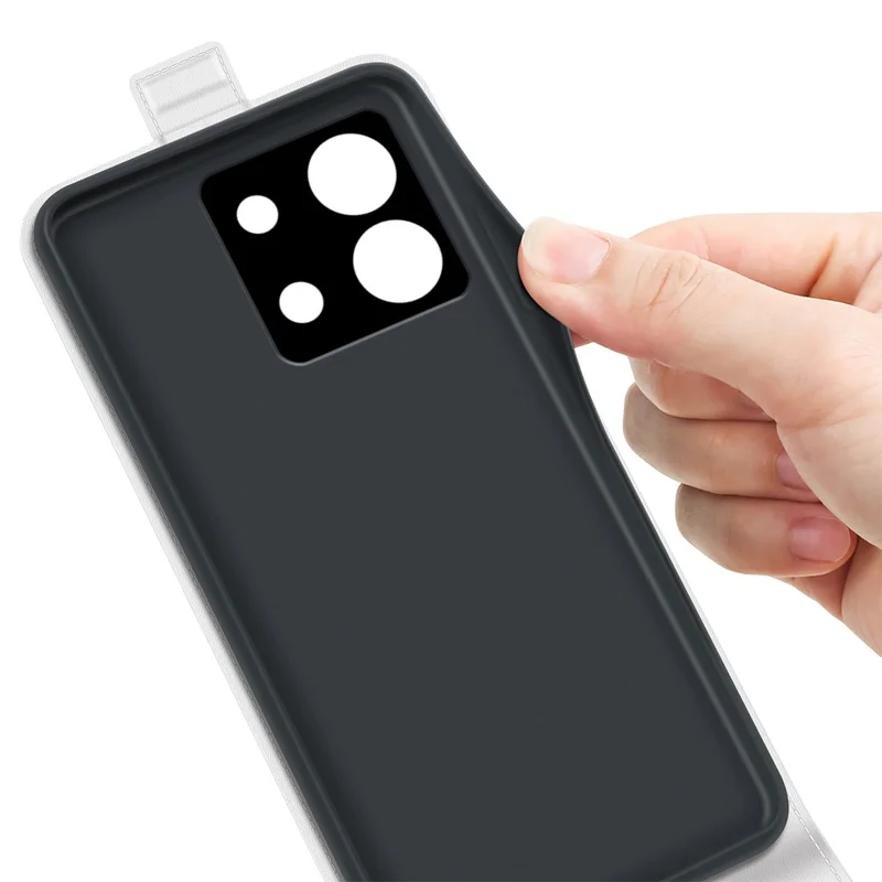 For Xiaomi Redmi Note 13 5G Case Anti-Dust Phone Shell PU Leather Cover with Card Slot - White