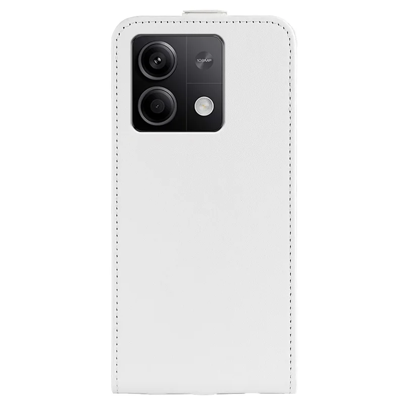 For Xiaomi Redmi Note 13 5G Case Anti-Dust Phone Shell PU Leather Cover with Card Slot - White