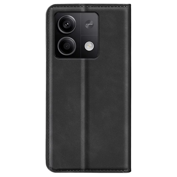 For Xiaomi Redmi Note 13 5G (China) Cell Phone Case PU Leather Wallet Stand Phone Shell with Skin-touch Feeling - Black