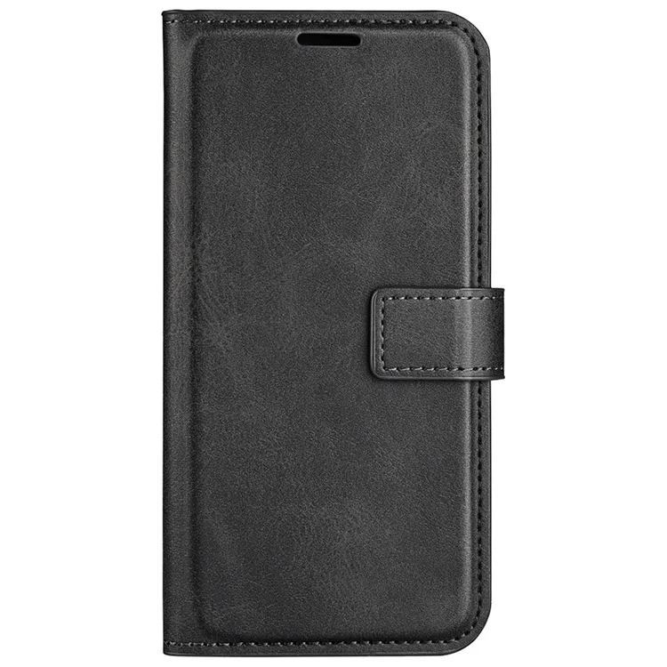 Handyhülle für Xiaomi Redmi Note 13 5G (China) Ständer PU-Leder Kalbsleder Handyhülle Brieftasche - Schwarz