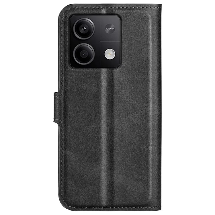 Handyhülle für Xiaomi Redmi Note 13 5G (China) Ständer PU-Leder Kalbsleder Handyhülle Brieftasche - Schwarz