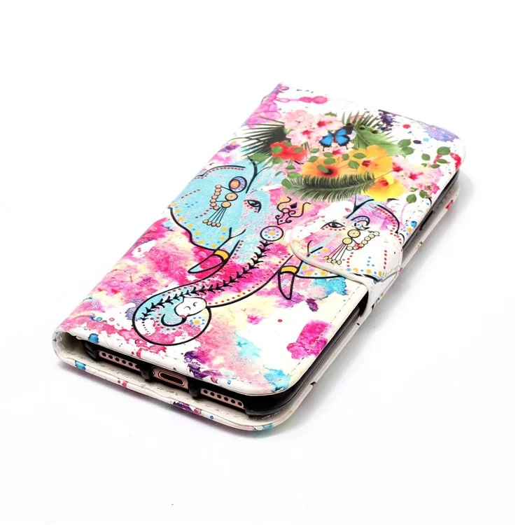 For Samsung Galaxy S25+ / S24+ Case Pattern Printing Folding Stand PU Leather Phone Cover - Flower Elephant