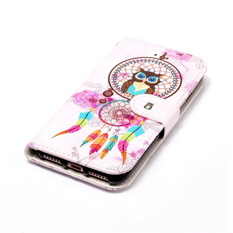 For Samsung Galaxy S24+ Case Pattern Printing Folding Stand PU Leather Phone Cover - Wind Chime Owl