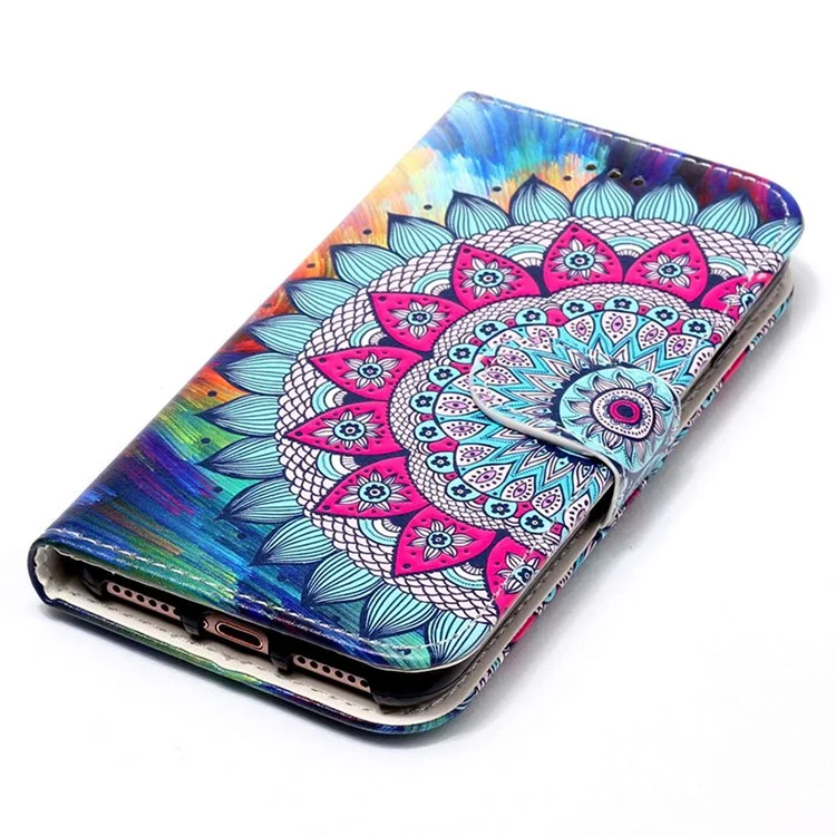 For Samsung Galaxy S24 Ultra Cover Flip Stand Stylish Pattern Leather Wallet Phone Case - Mandala Flower