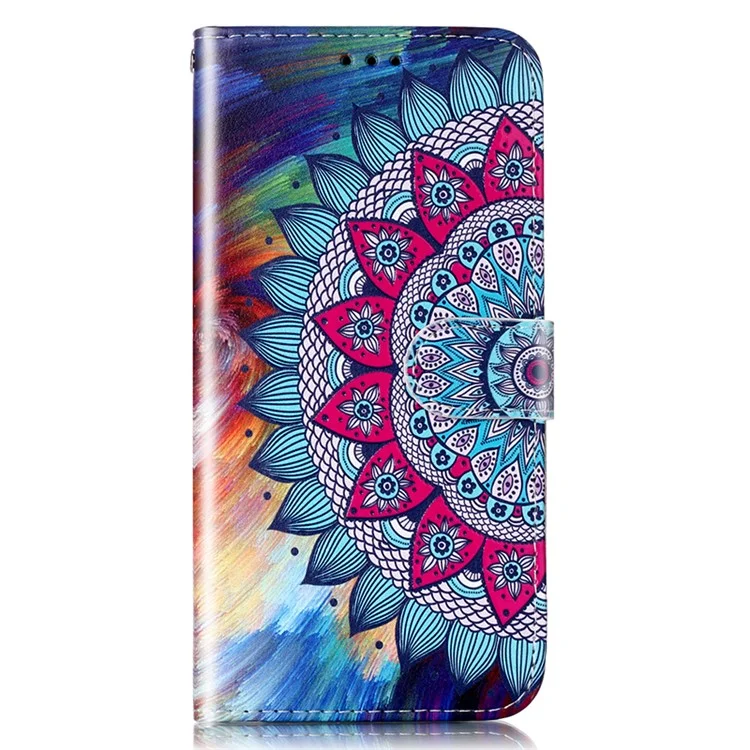 For Samsung Galaxy S24 Ultra Cover Flip Stand Stylish Pattern Leather Wallet Phone Case - Mandala Flower