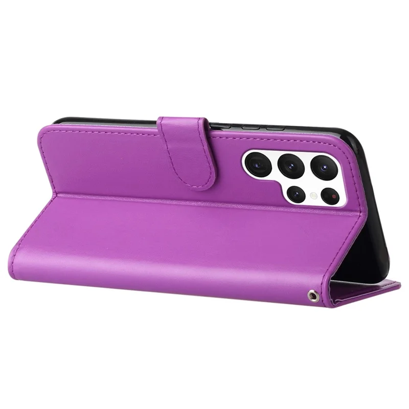 B40 For Samsung Galaxy S24 Ultra Custodia in Pelle Colore Solido Anti-Caduta Custodia Portafoglio per Telefono - Viola