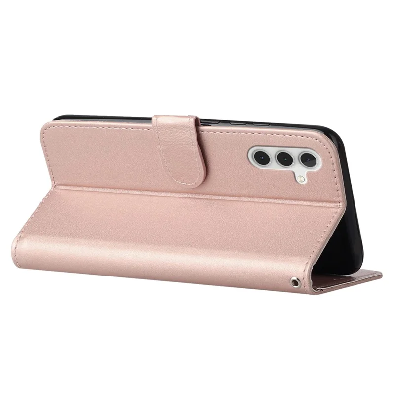 B40 Funda para Samsung Galaxy A15 5G Caja de Cuero PU+TPU Billetera de Pie Cubierta de Teléfono - Oro Rosa