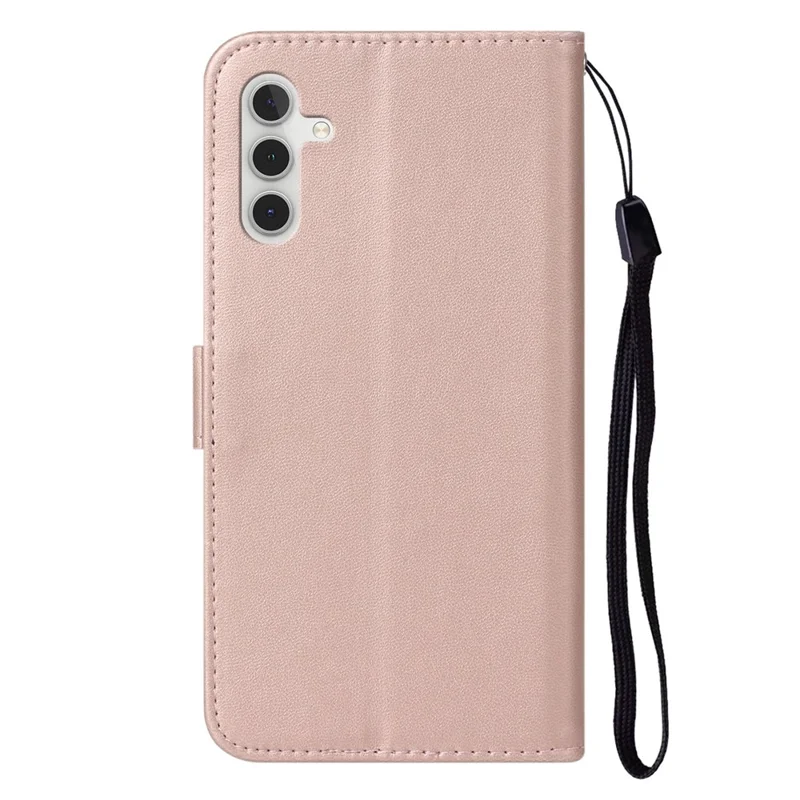 B40 Funda para Samsung Galaxy A15 5G Caja de Cuero PU+TPU Billetera de Pie Cubierta de Teléfono - Oro Rosa