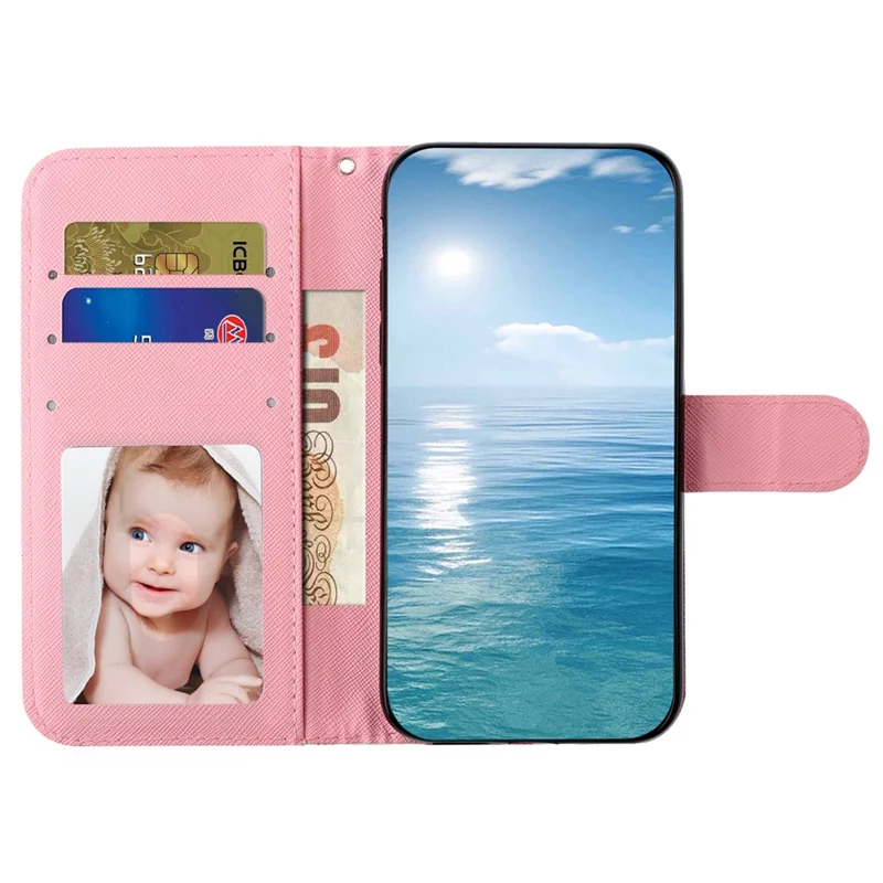 For Samsung Galaxy S24 Ultra Leather Cover Flip Stand 3D Pattern Printed Phone Case - Roses