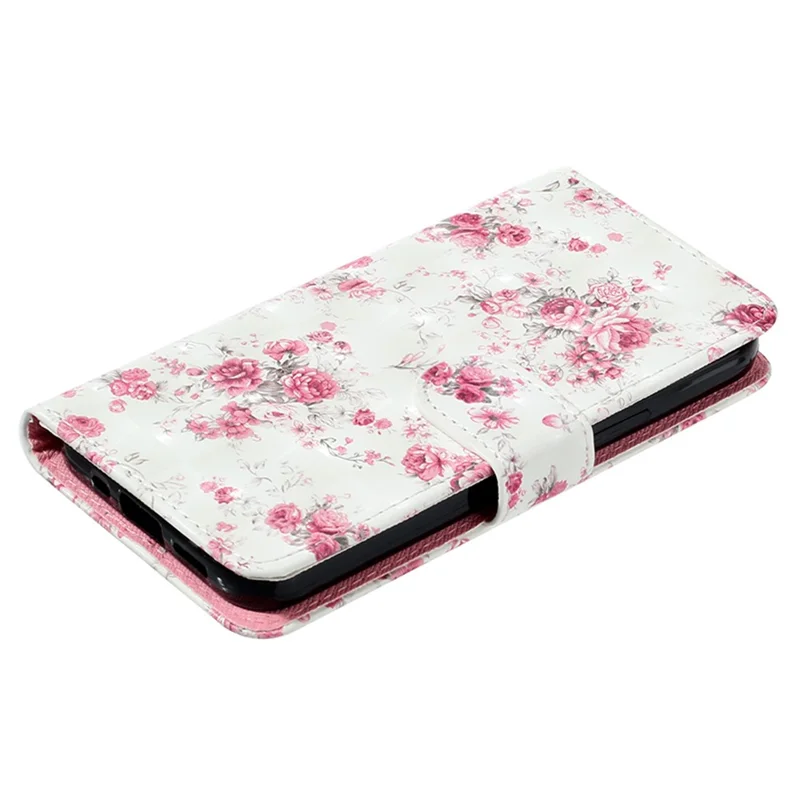 For Samsung Galaxy S24 Ultra Leather Cover Flip Stand 3D Pattern Printed Phone Case - Roses