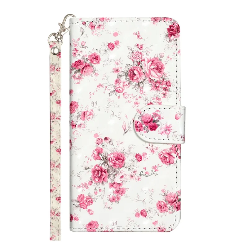 For Samsung Galaxy S24 Ultra Leather Cover Flip Stand 3D Pattern Printed Phone Case - Roses